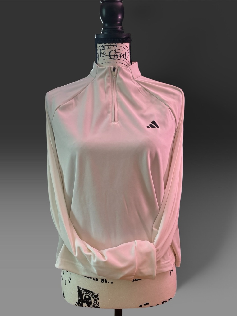 Adidas Women’s White Quarter Zip Performance Pullover Large